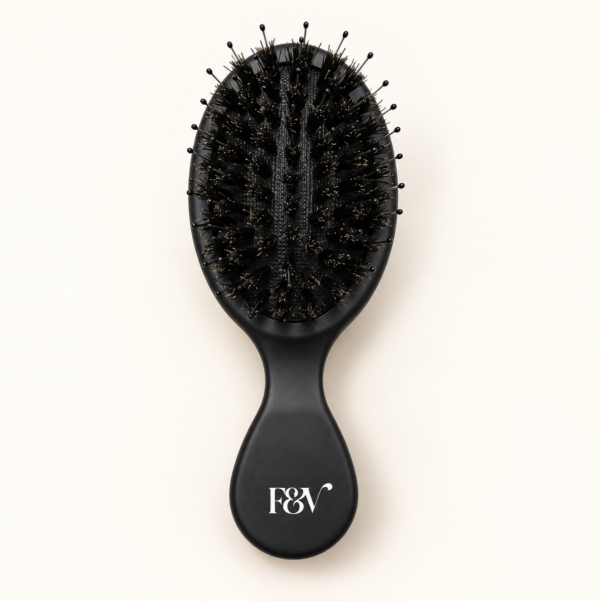 Fox & Vamp mini universal hair brush, black, boar and nylon bristles