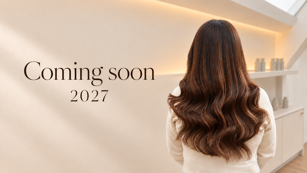 Long glossy hair in soft waves at the Fox & Vamp salon, The Air Weft